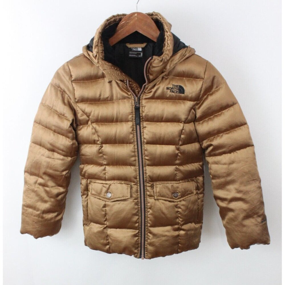 The North Face Girls Jacket 550 Fill Gotham Down Copper Gold Size M - Picture 1 of 16